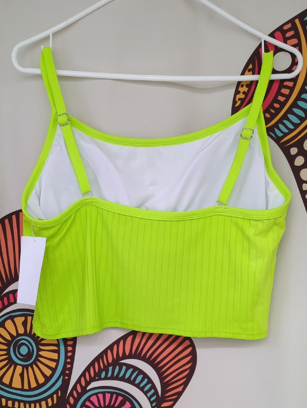 VENUS Lime Superrib Swim Crop Top - Picture 2 of 3